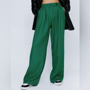 Nastygal Wide Leg Check Tailored Pants